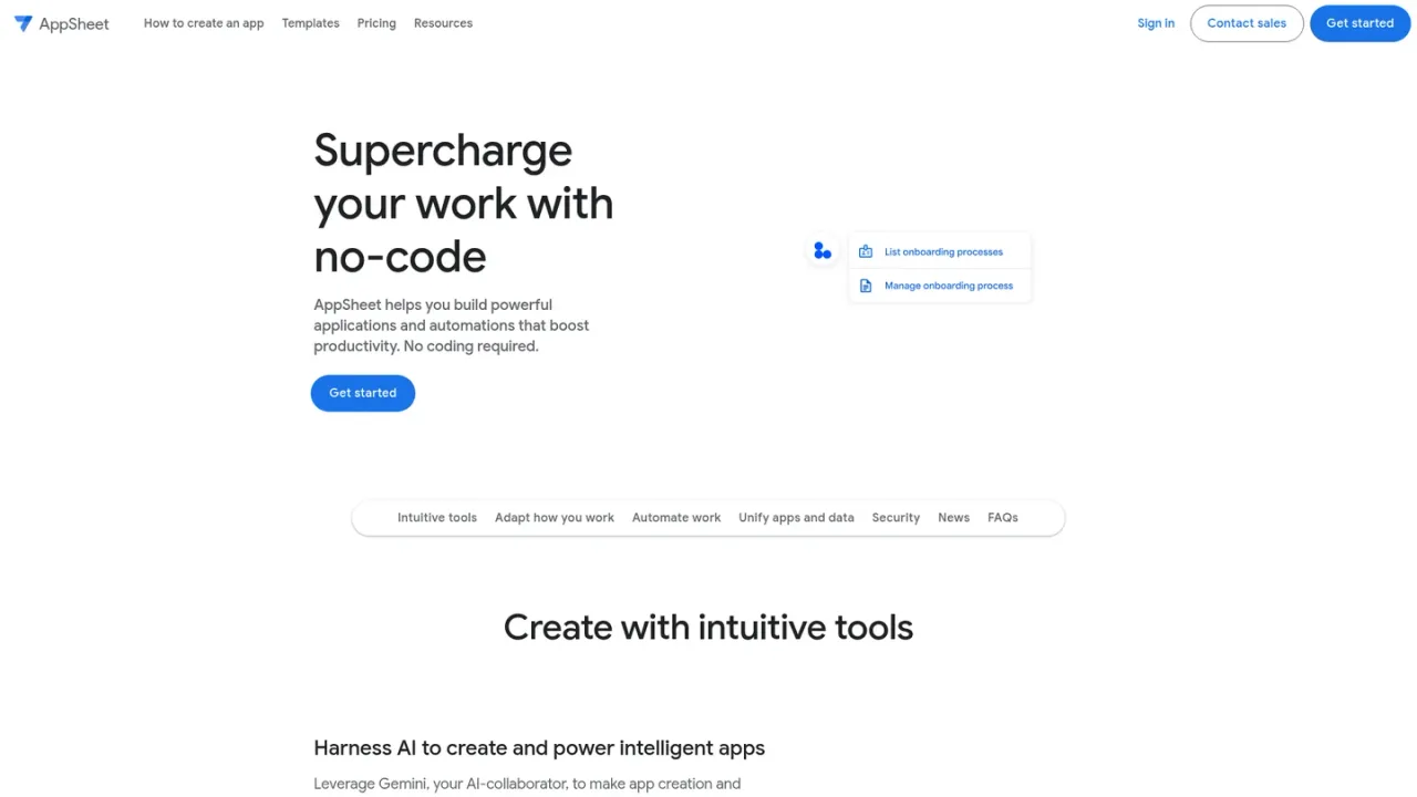Google AppSheet screenshot