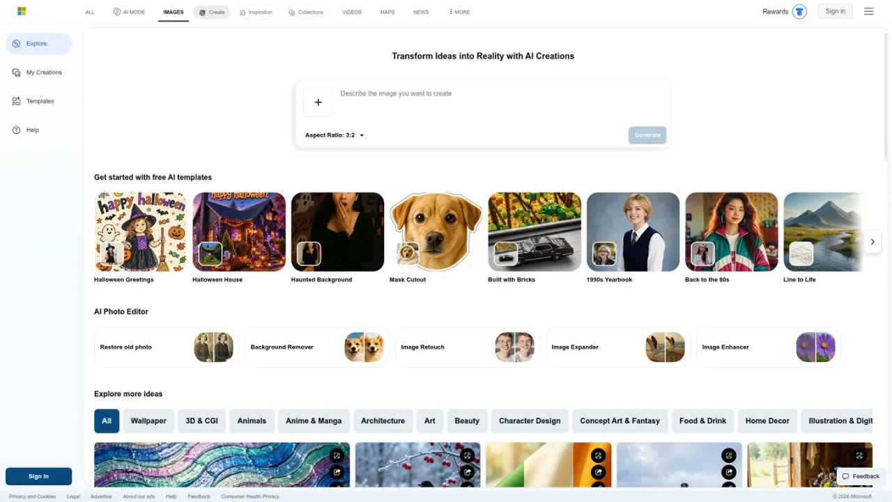 Microsoft Image Creator screenshot