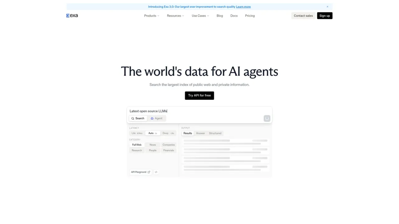 Exa screenshot