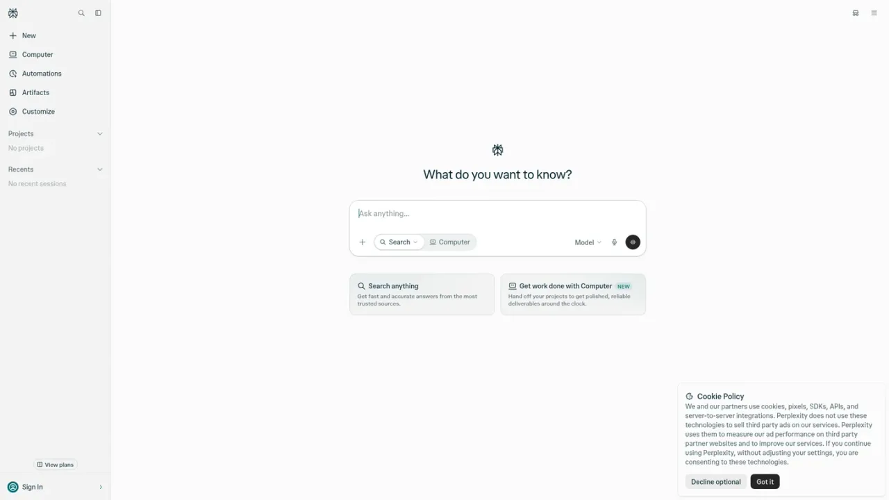 Perplexity screenshot