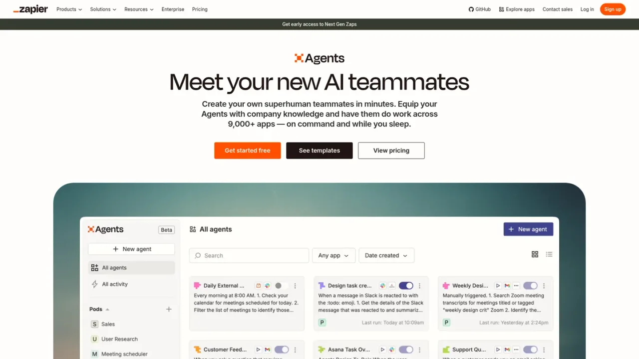 Zapier Agents screenshot