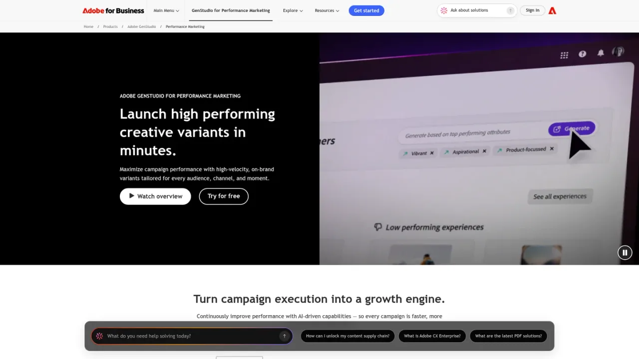 Adobe GenStudio for Performance Marketing screenshot