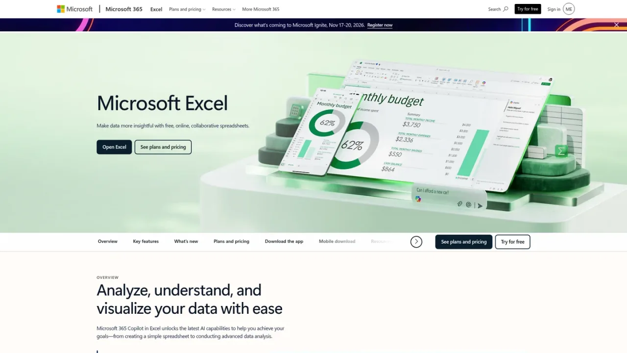 Copilot in Excel screenshot