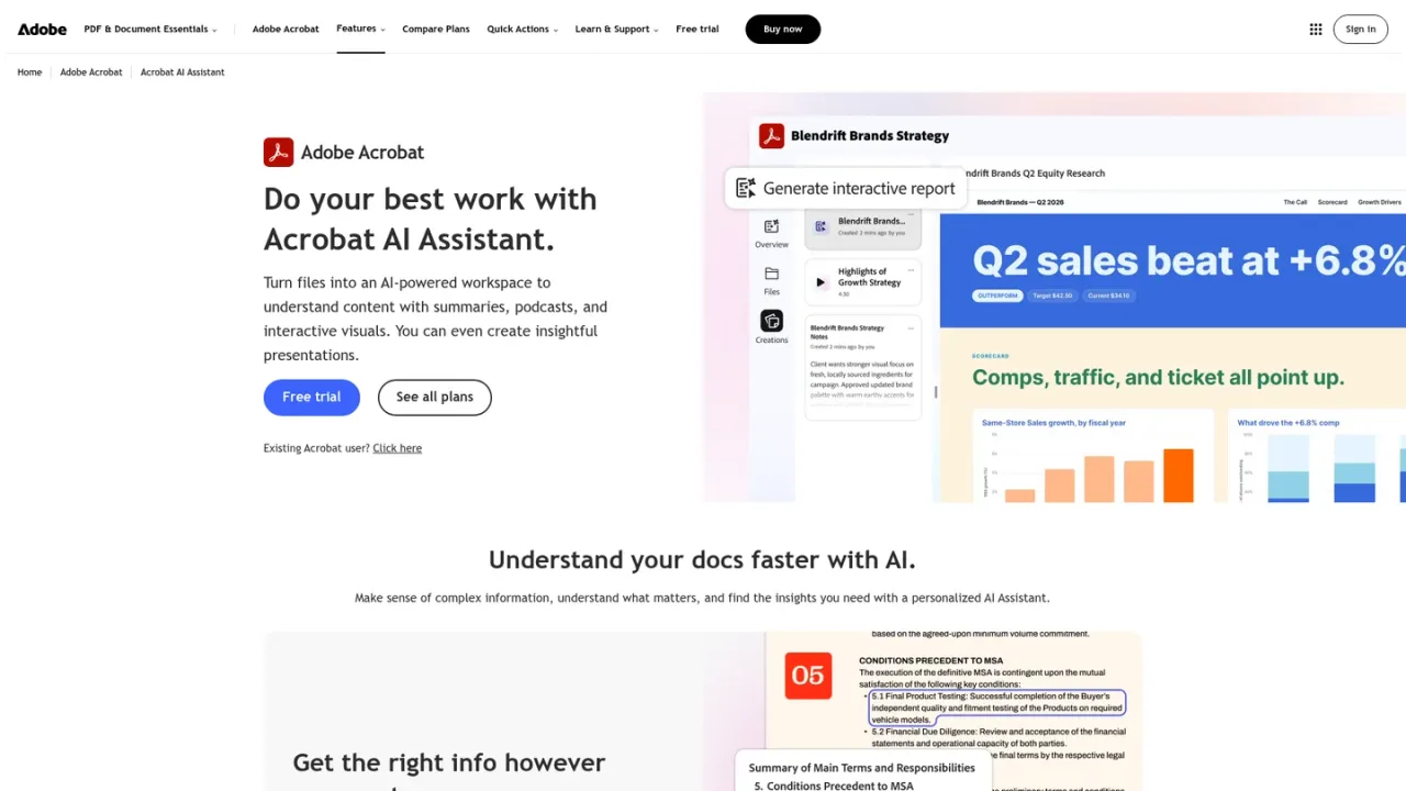 Adobe Acrobat AI Assistant screenshot