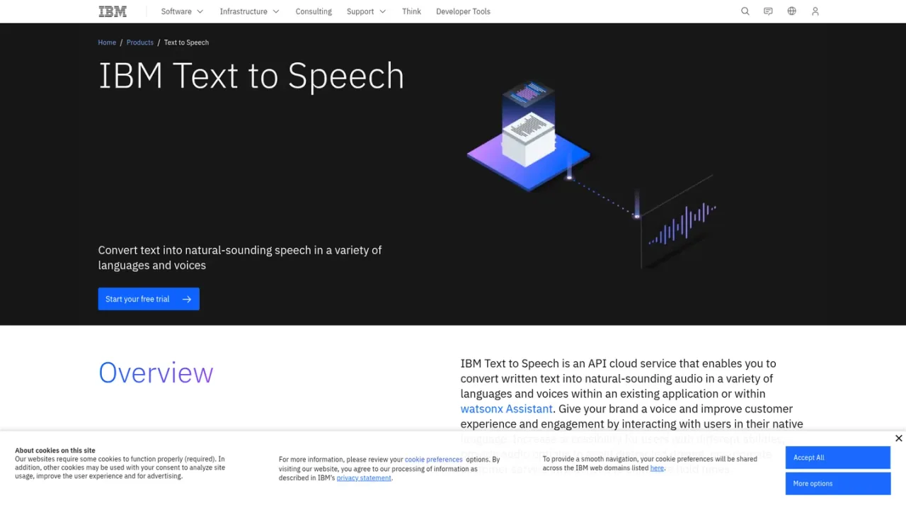 IBM Watson Text to Speech screenshot