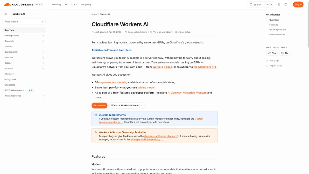 Cloudflare Workers AI screenshot