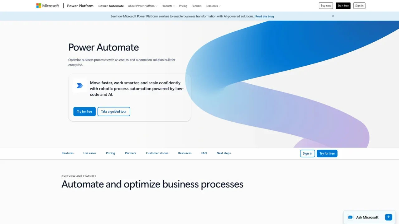 Microsoft Power Automate screenshot