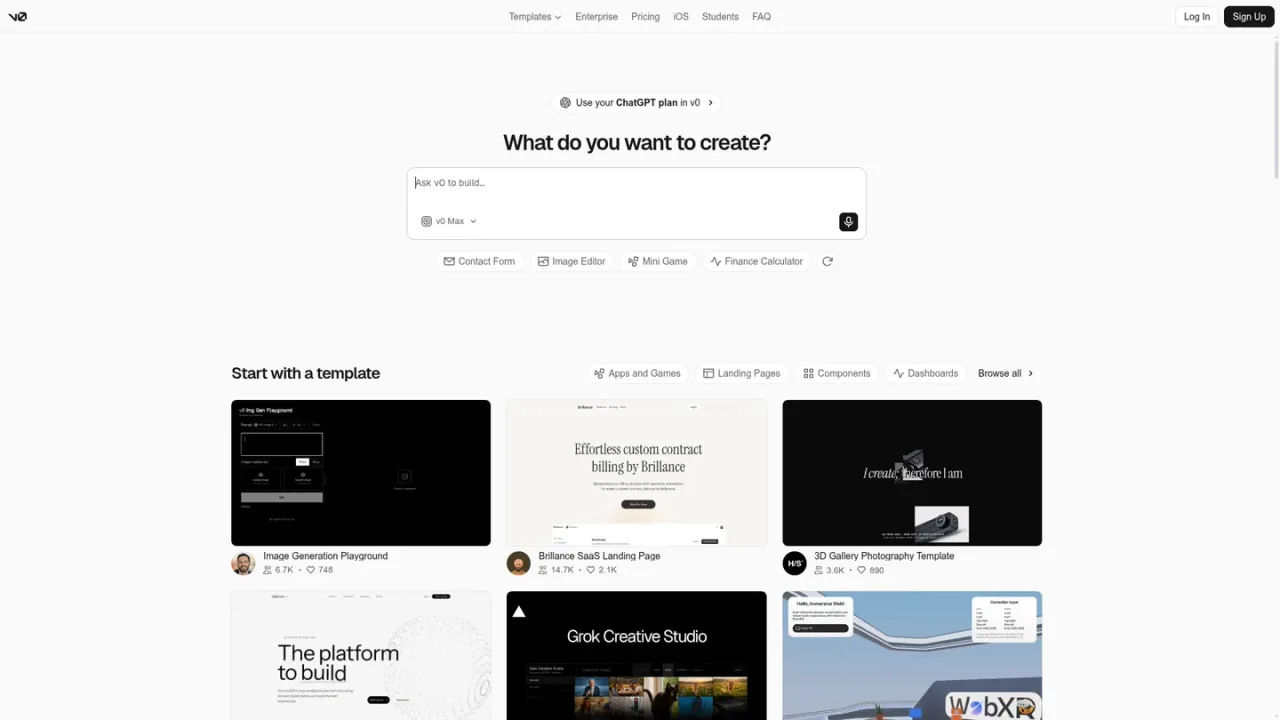 v0 screenshot