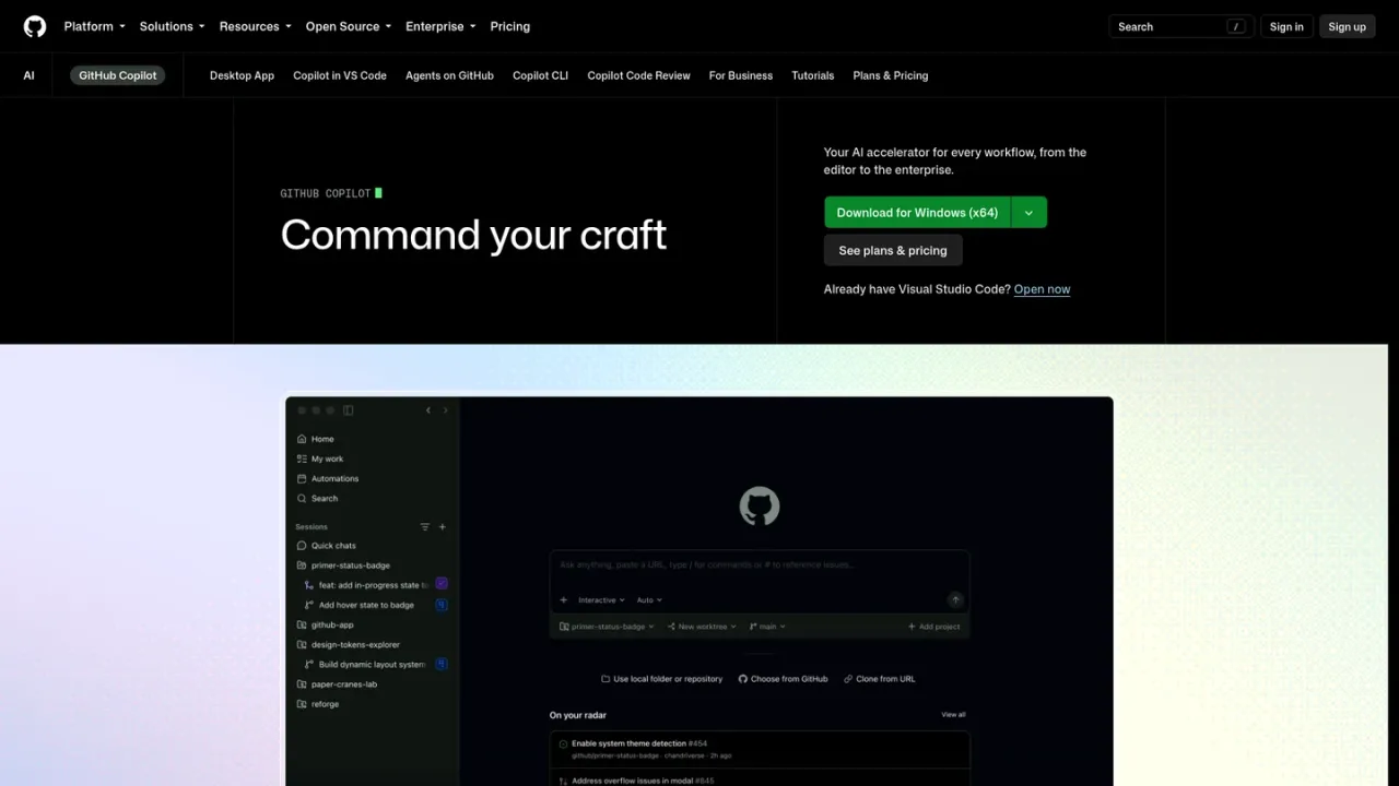 GitHub Copilot screenshot