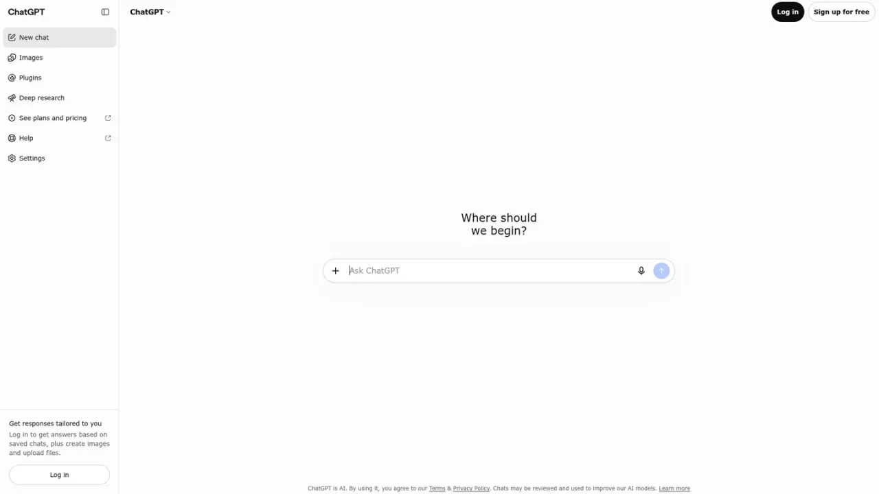 ChatGPT screenshot