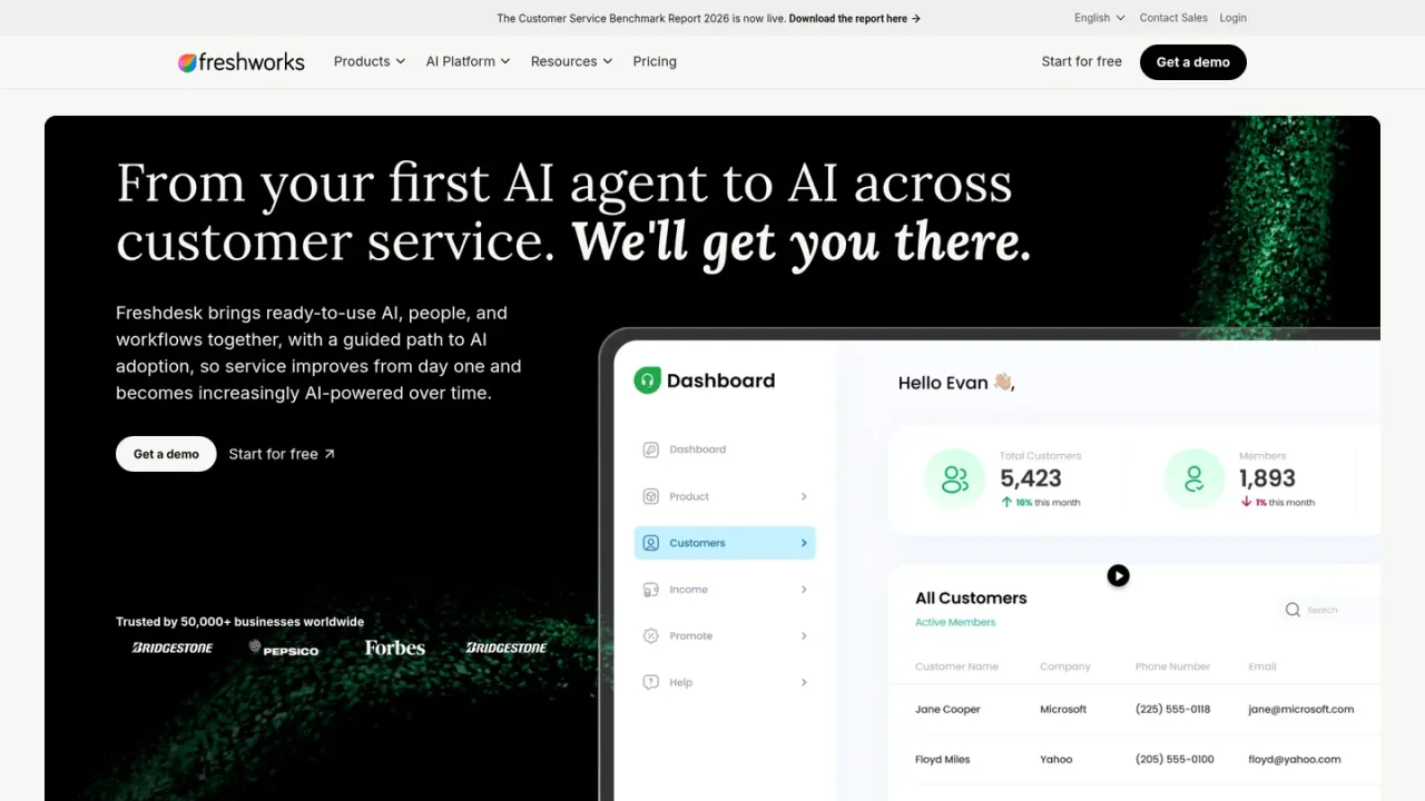 Freshdesk Freddy AI screenshot