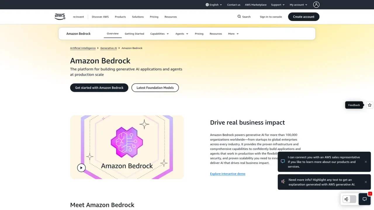 Amazon Bedrock screenshot